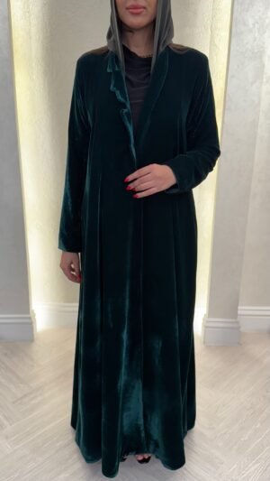 Green Velvet abaya