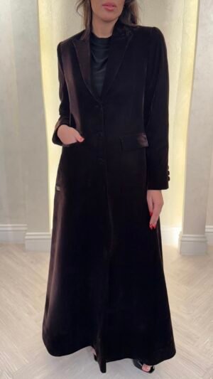 Velvet brown blazer abaya