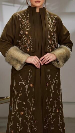 Fur embroidery coat
